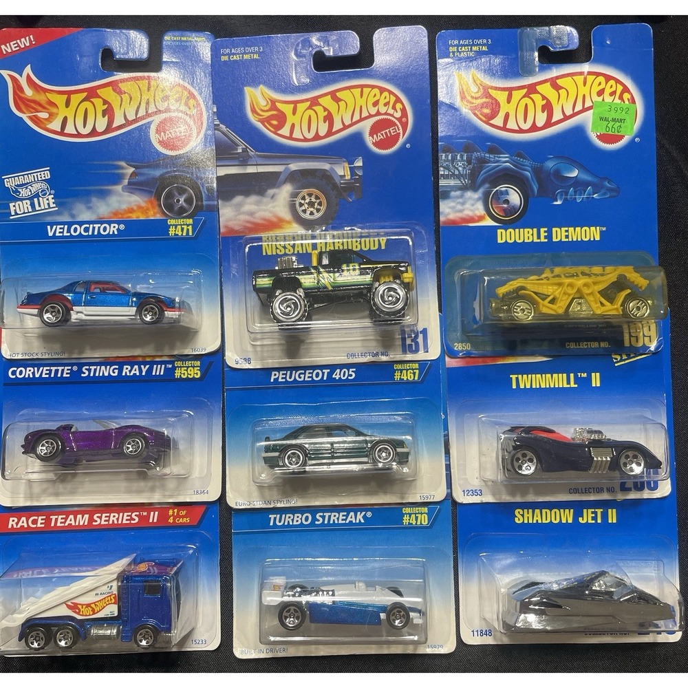 Vintage Hot Wheels Blue Card Lot of 9 Cars Corvette Twin Mill Shadow Jet
